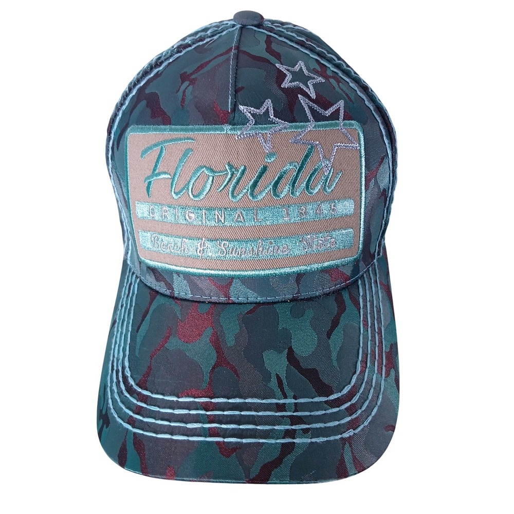 Florida Embroidered Camo Hat Baseball Cap Snapback Robin‎ Ruth